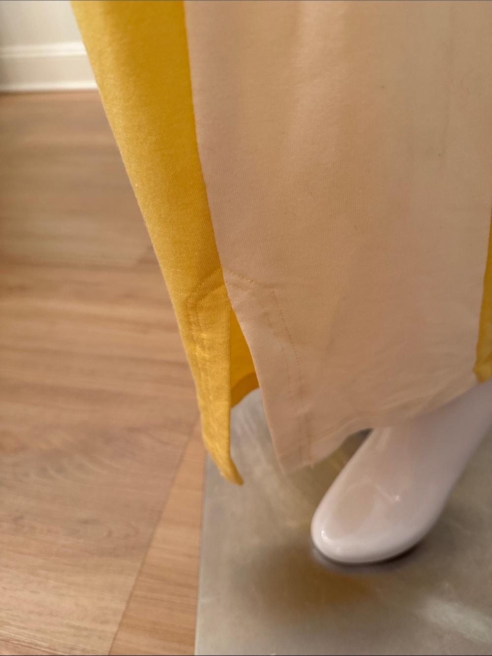 Yellow/Cream striped Women's Knit Pull-On Pants - Picture 6 of 12